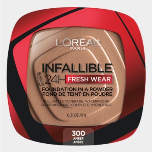 🆕🧴L'Oreal Infallible 24H Fresh Wear Foundation In A Powder - #300,  Amber - Picture 5 of 6